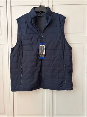 Banana Republic Men's Dark Navy Quilted Zip Vest